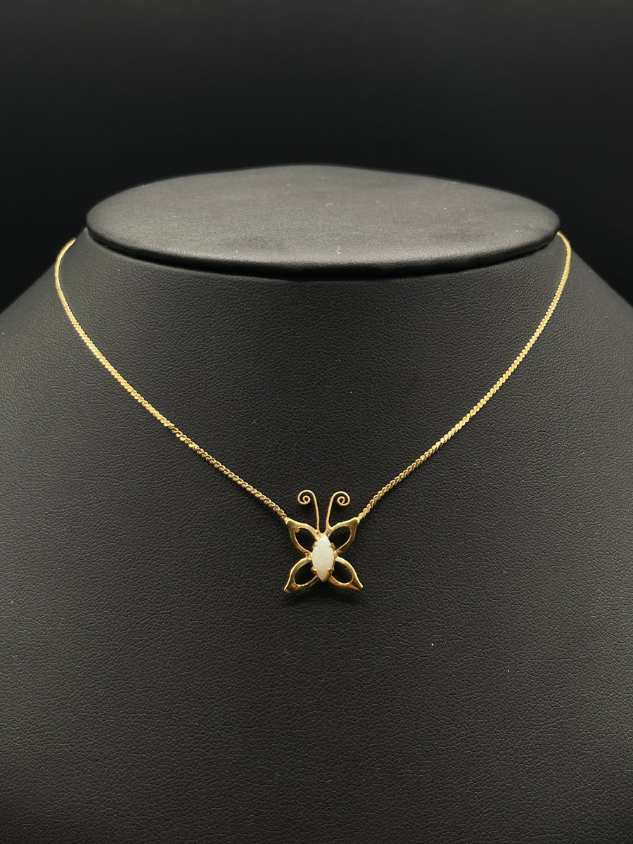 12k Gold Filled | Butterfly Opal Necklace | 16”